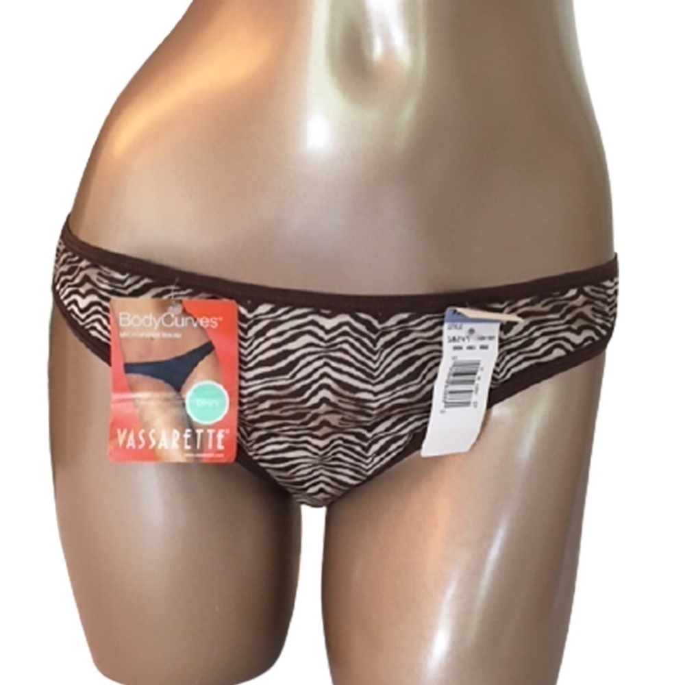 Vassarette Tiger print microfibre bikini panty panties Brief Underwear XL
